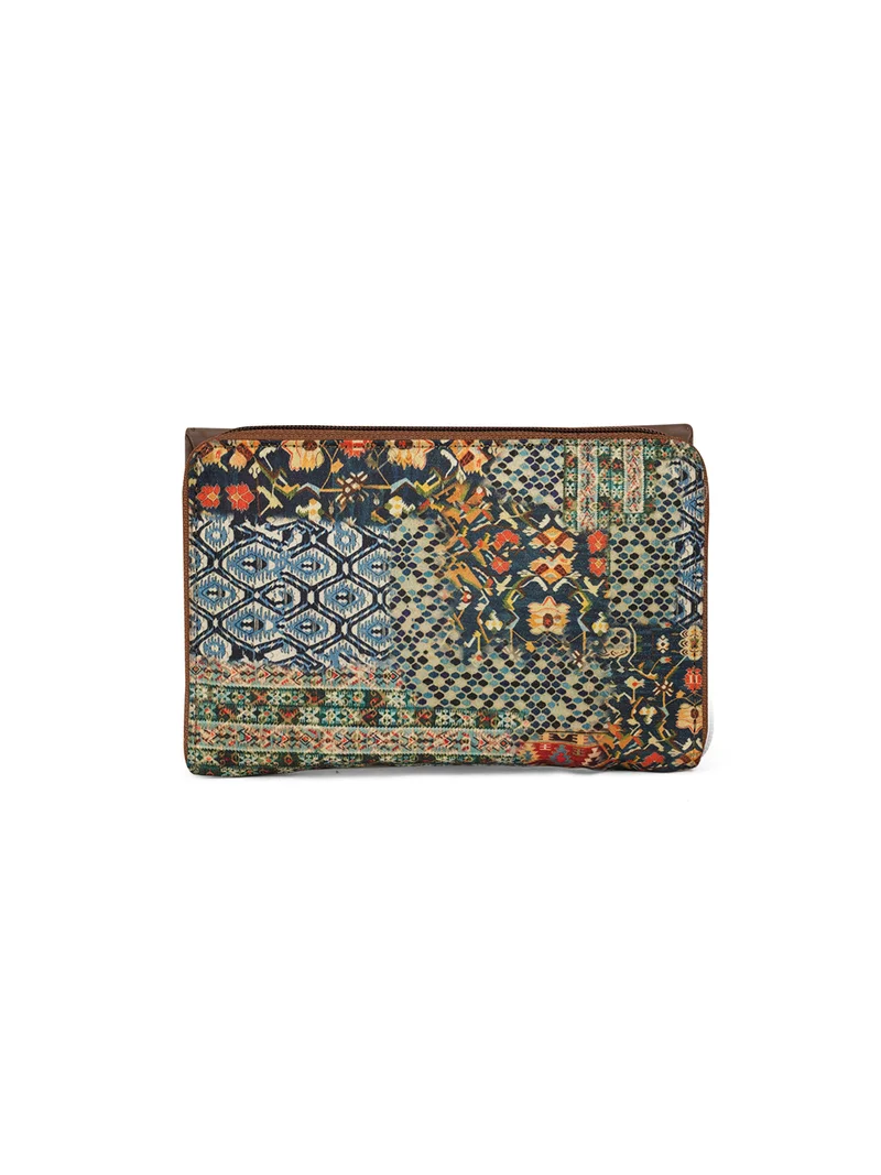 Globus  Globus Women Multi Green Ethnic Motifs Printed Envelope Wallet With Wrist Strap  | Best Price UAE